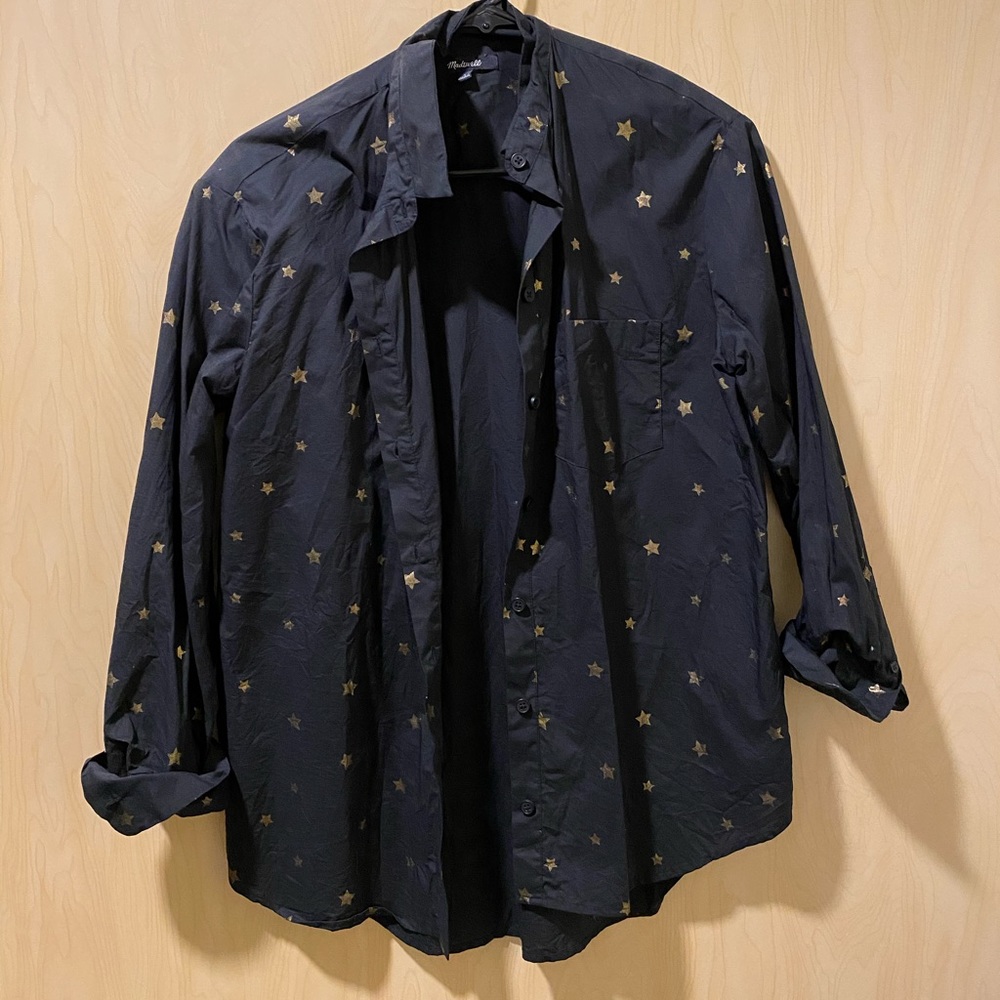 Black and gold star Madewell button down